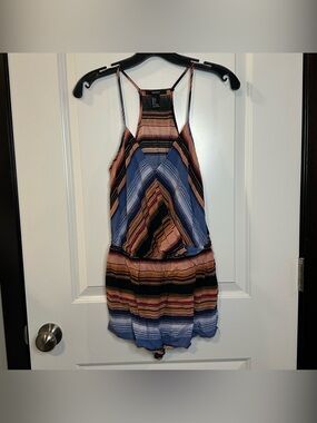 Forever 21 Multicolor Striped Wrap Romper Racerback | Small
